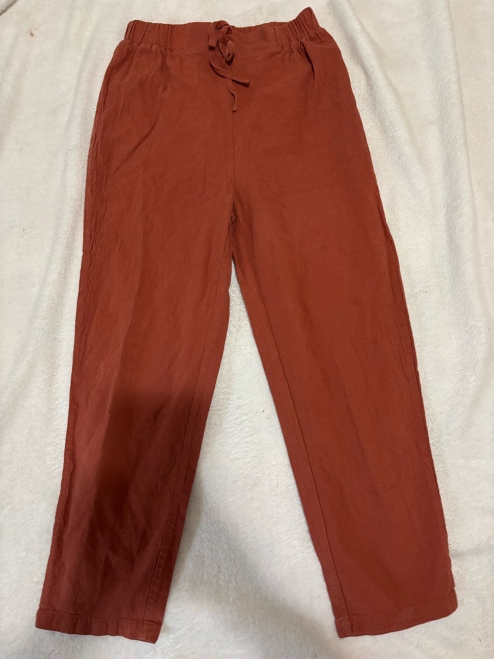 SHEIN Drawstring Elastic Waist Chinos - Rust Brown